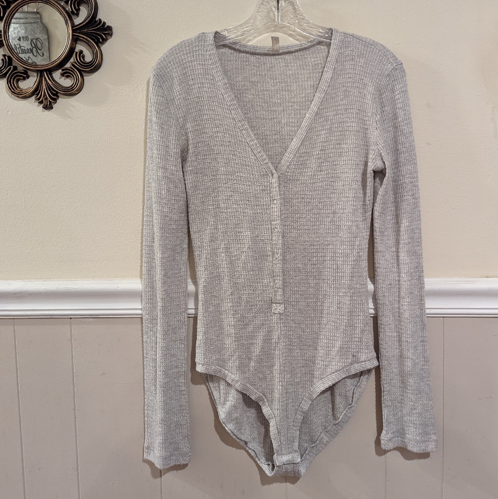 Intimately Free People Light Grey Bodysuit Medium